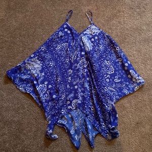 Paisley blue tank top blouse